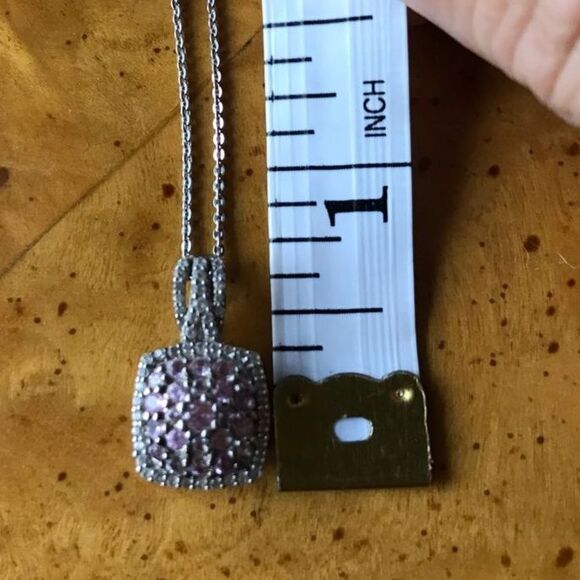 Natural Pink Sapphire Sterling Silver Necklace - Picture 7 of 8